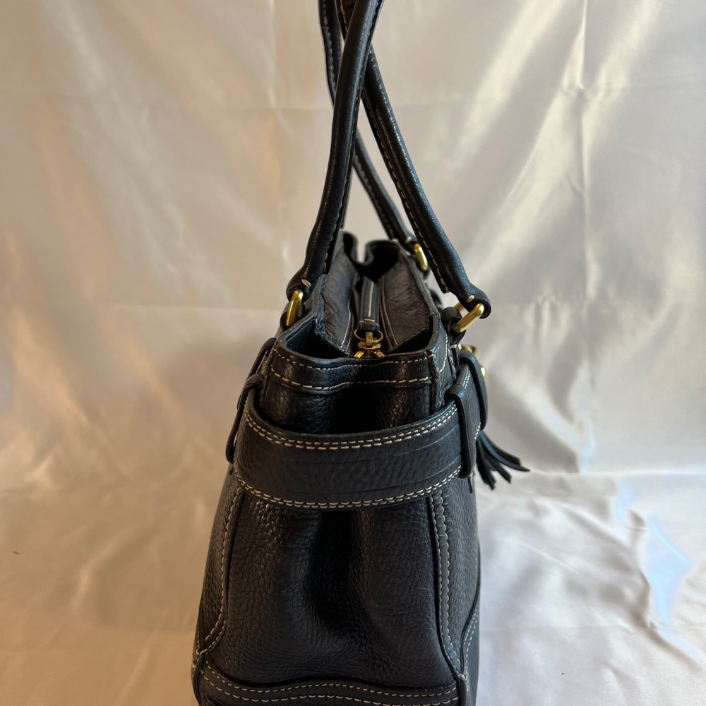 Coach Hamptons Black Pebbled Leather Horsebit Satchel Style 10212 - Picture 5 of 15